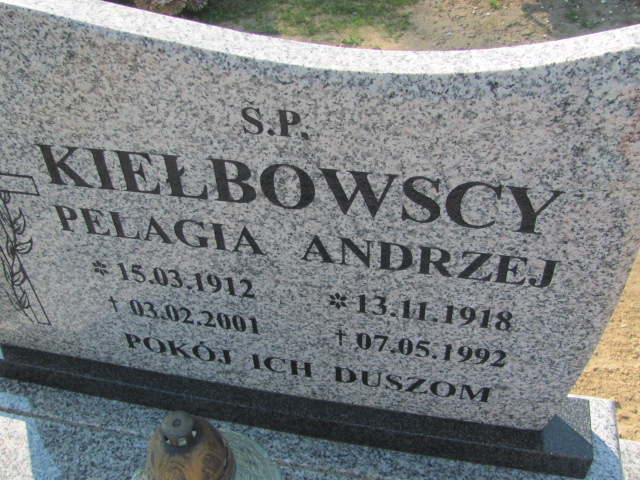 Pelagia Kiełbowska 1912 Szczecinek - Grobonet - Wyszukiwarka osób pochowanych
