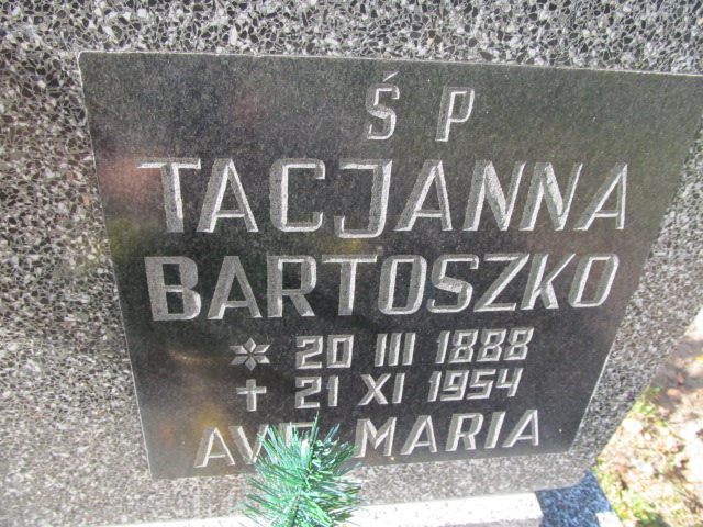 Tacjana Bartoszko 1888 Szczecinek - Grobonet - Wyszukiwarka osób pochowanych